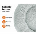 i.Pet Dog Cat Bed 90cm Large Calming Plush Light Grey