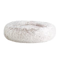 i.Pet Dog Cat Bed 90cm Large Calming Plush White Brown
