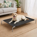i.Pet Elevated Dog Bed Trampoline 90x137cm Large Black Heavy Duty