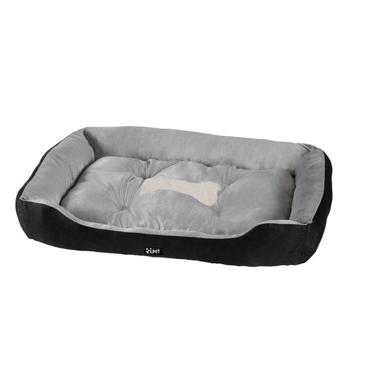 i.Pet Dog Cat Bed Cave Plush Mat Washable Black Calming Soft