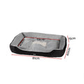 i.Pet Dog Cat Bed Calming Cave Mat Washable Black Plush