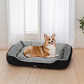i.Pet Dog Cat Bed Calming Cave Mat Washable Black Plush