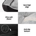i.Pet Dog Cat Bed Calming Cave Mat Washable Black Plush