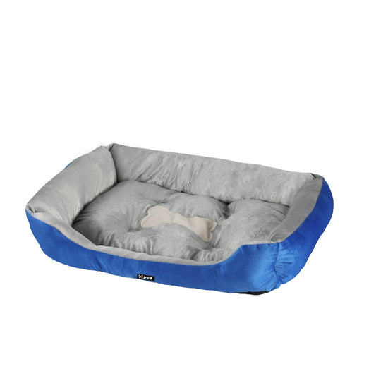 i.Pet Dog Cat Bed Calming Mat Washable Plush Cave Blue