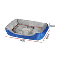 i.Pet Dog Cat Bed Calming Cave Mat Washable Blue Plush Soft