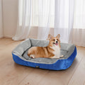 i.Pet Dog Cat Bed Calming Cave Mat Washable Blue Plush Soft