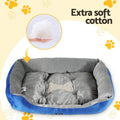 i.Pet Dog Cat Bed Calming Cave Mat Washable Blue Plush Soft