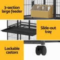 i.Pet Large Bird Cage Aviary Budgie Parrot Perch Stand Wheels