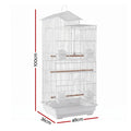 i.Pet 100cm Bird Cage Aviary Parrot Budgie White