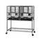 i.Pet 106cm 2-in-1 Bird Cage Aviary with Divider Parrot Budgie Wheels Black