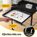 i.Pet 158cm Bird Cage Aviary Parrot Budgie Stand Wheels Black