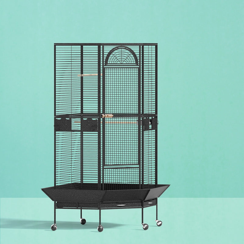 i.Pet Large Bird Cage Aviary Budgie Parrot Stand Wheels 161cm
