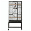 i.Pet 176cm 3-Tier Large Bird Cage Aviary with Ladder Parrot Budgie Wheels Black