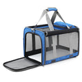 i.Pet Pet Carrier Bag Foldable Dog Cat Travel Cage Portable Car Blue