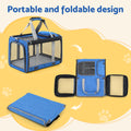 i.Pet Pet Carrier Bag Foldable Dog Cat Travel Cage Portable Car Blue