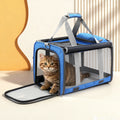 i.Pet Pet Carrier Bag Foldable Dog Cat Travel Cage Portable Car Blue