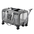 i.Pet Pet Carrier Trolley Foldable Cat Dog Stroller Grey
