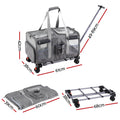 i.Pet Pet Carrier Trolley Foldable Cat Dog Stroller Grey