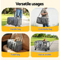 i.Pet Pet Carrier Trolley Foldable Cat Dog Stroller Grey