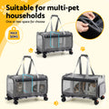i.Pet Pet Carrier Trolley Foldable Cat Dog Stroller Grey