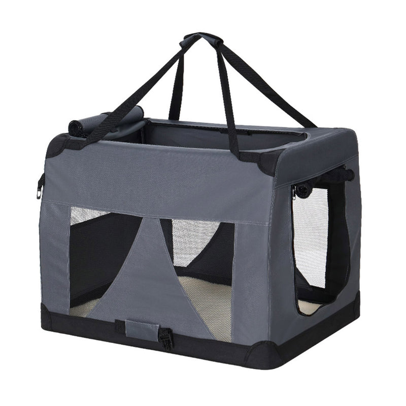 i.Pet Dog Cat Carrier Soft Crate 82x58cm XL Portable Foldable