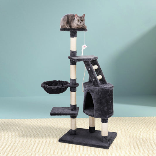 i.Pet Cat Tree 120cm Scratching Post Tower Condo House Bed Wood