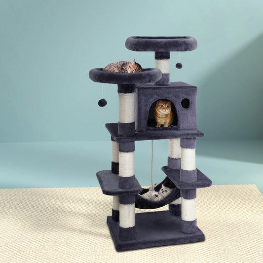 i.Pet Cat Tree 145cm Tower Scratching Post Wood Condo House Large Bed