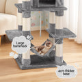 i.Pet Cat Tree 145cm Scratching Post Tower Condo House Grey