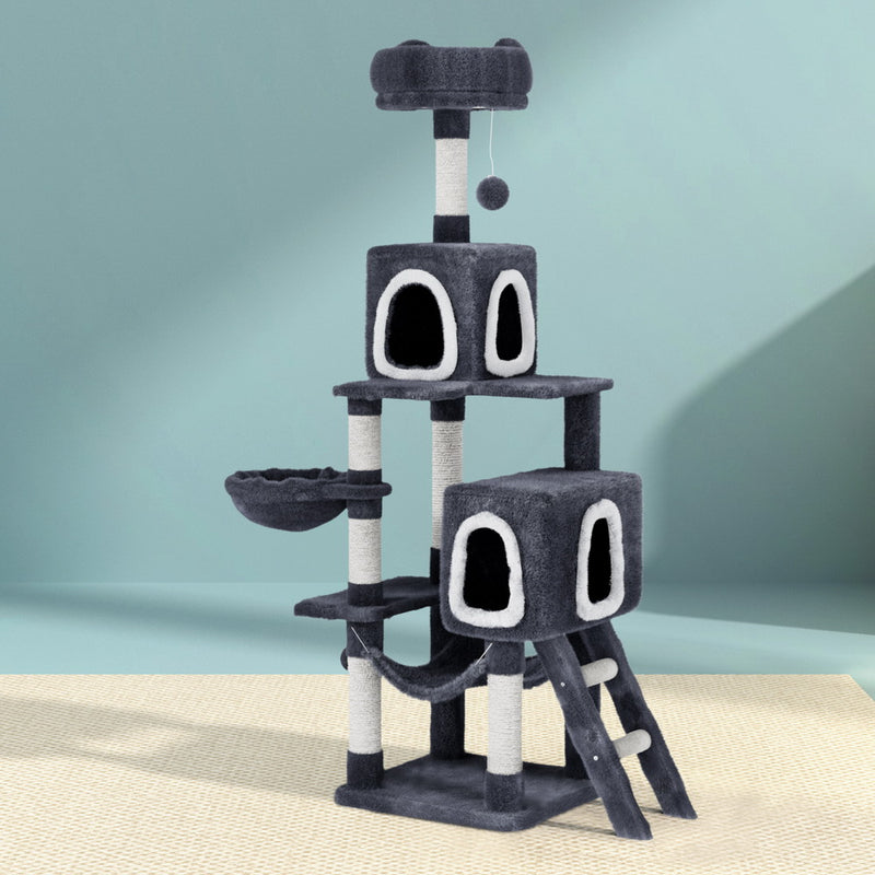 i.Pet Cat Tree 168cm Tower Scratching Post Condo Bed Hanging Toy
