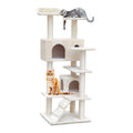 i.Pet Cat Tree 134cm Scratching Post Tower Condo House Bed Beige