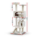 i.Pet Cat Tree 134cm Scratching Post Tower Condo House Bed Beige