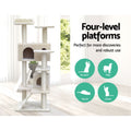 i.Pet Cat Tree 134cm Scratching Post Tower Condo House Bed Beige
