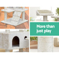 i.Pet Cat Tree 134cm Scratching Post Tower Condo House Bed Beige