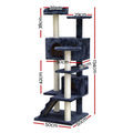 i.Pet Cat Tree 134cm Scratching Post Condo House Grey