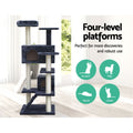 i.Pet Cat Tree 134cm Scratching Post Condo House Grey