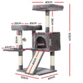 i.Pet Cat Tree 103cm Scratching Post Tower Condo Grey Wood