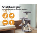 i.Pet Cat Tree 103cm Scratching Post Tower Condo Grey Wood