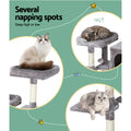 i.Pet Cat Tree 103cm Scratching Post Tower Condo Grey Wood