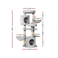i.Pet Cat Tree 123cm Scratching Post Condo House Bed Toys