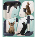 i.Pet Cat Tree 102cm Grey Scratching Post Tower Condo House