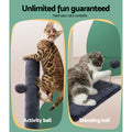 i.Pet Cat Tree 105cm Grey Scratching Post Tower Condo Hanging Toys