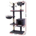 i.Pet Cat Tree 140cm Scratching Post Tower Condo Bed Grey