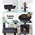 i.Pet Cat Tree 140cm Scratching Post Tower Condo Bed Grey