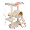 i.Pet Cat Tree 100cm Scratching Post Tower Condo House Bed Beige