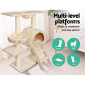 i.Pet Cat Tree 100cm Scratching Post Tower Condo House Bed Beige
