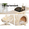 i.Pet Cat Tree 100cm Scratching Post Tower Condo House Bed Beige
