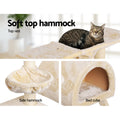 i.Pet Cat Tree 100cm Scratching Post Tower Condo House Bed Beige