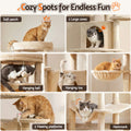 i.Pet Cat Tree 167cm Large Beige Scratching Post Tower House