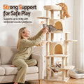 i.Pet Cat Tree 167cm Large Beige Scratching Post Tower House