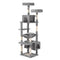 i.Pet Cat Tree 184cm Scratching Post Tower Condo House Grey